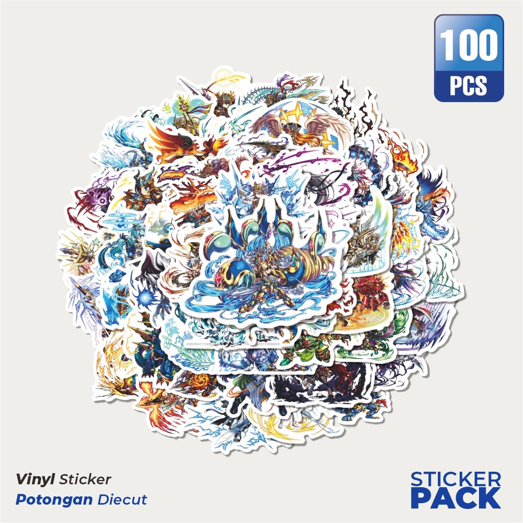 

MURAH 100 PCS Stiker Game Series Brave Frontier Karakter Mix 6 Waterproof Aesthetic- Untuk Laptop, Motor, dan Helm - Paper Stationery Pack