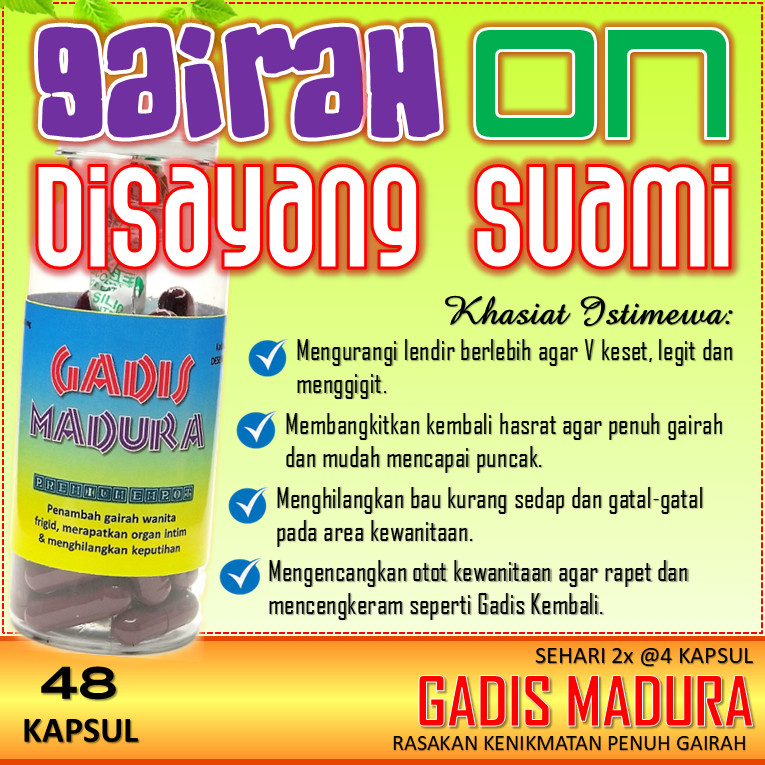 GADIS MADURA Ramuan Obat Pil Jamu Herbal Penambah Gairah Wanita Istri Frigit Empot2 Ayam Madura Asli