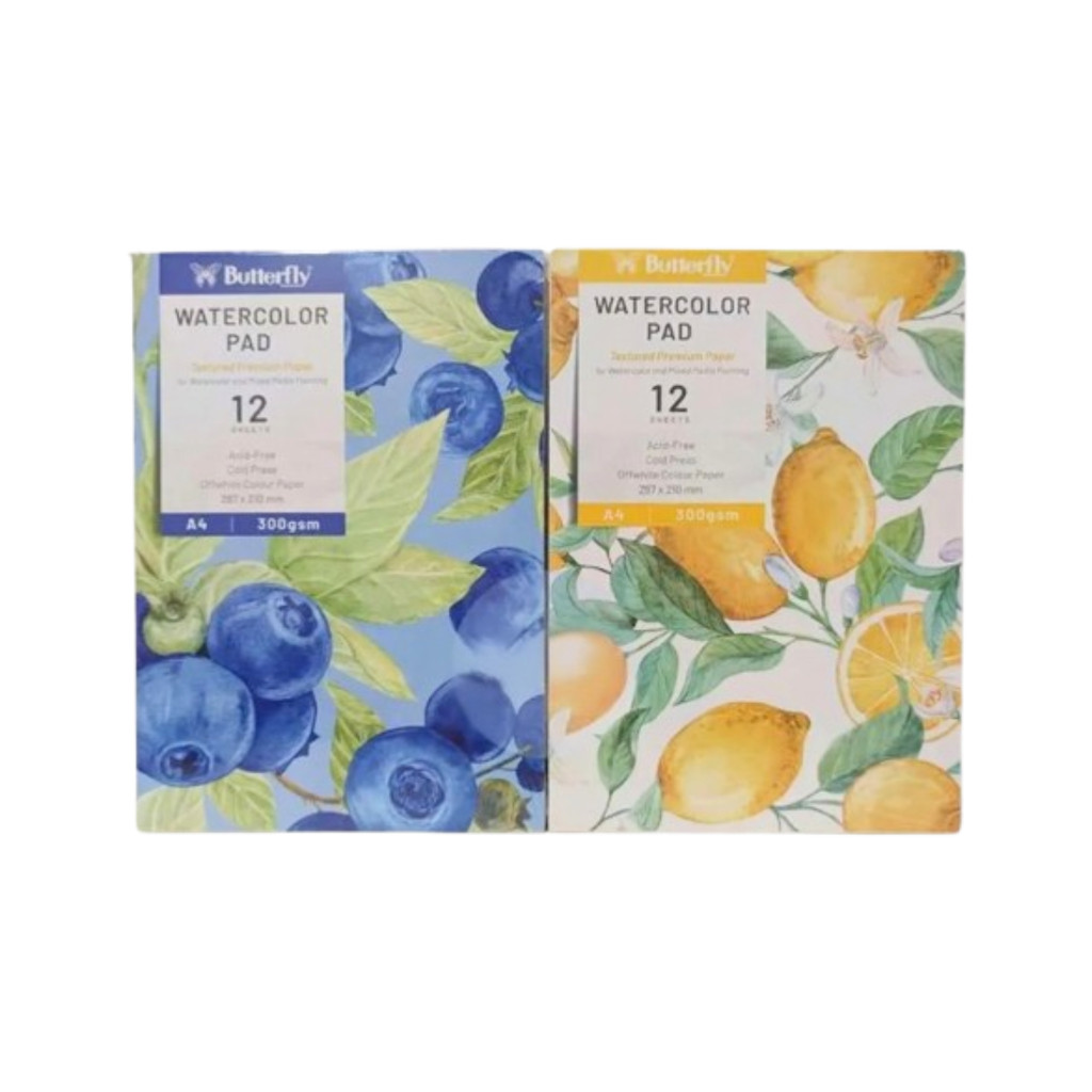 

Watercolor Book Butterfly A4 300 gsm 12 Sheets / Buku Melukis Cat Air