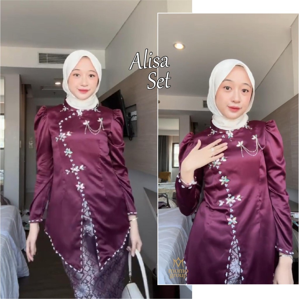 Alisa Oneset rok songket kebaya kurung melayu seragam bridesmaid baju pesta kondangan 2025