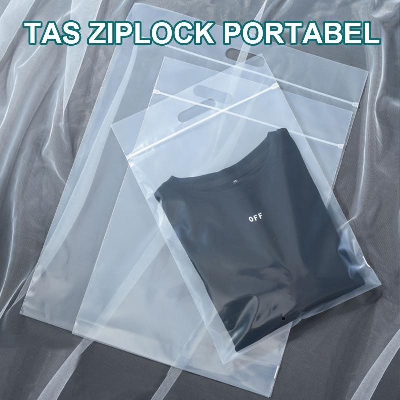 Plastik Klip Ziplock Pond Tengteng Putih Susu 25x35+7 100Pcs - Hitam Glossy - Klip PE