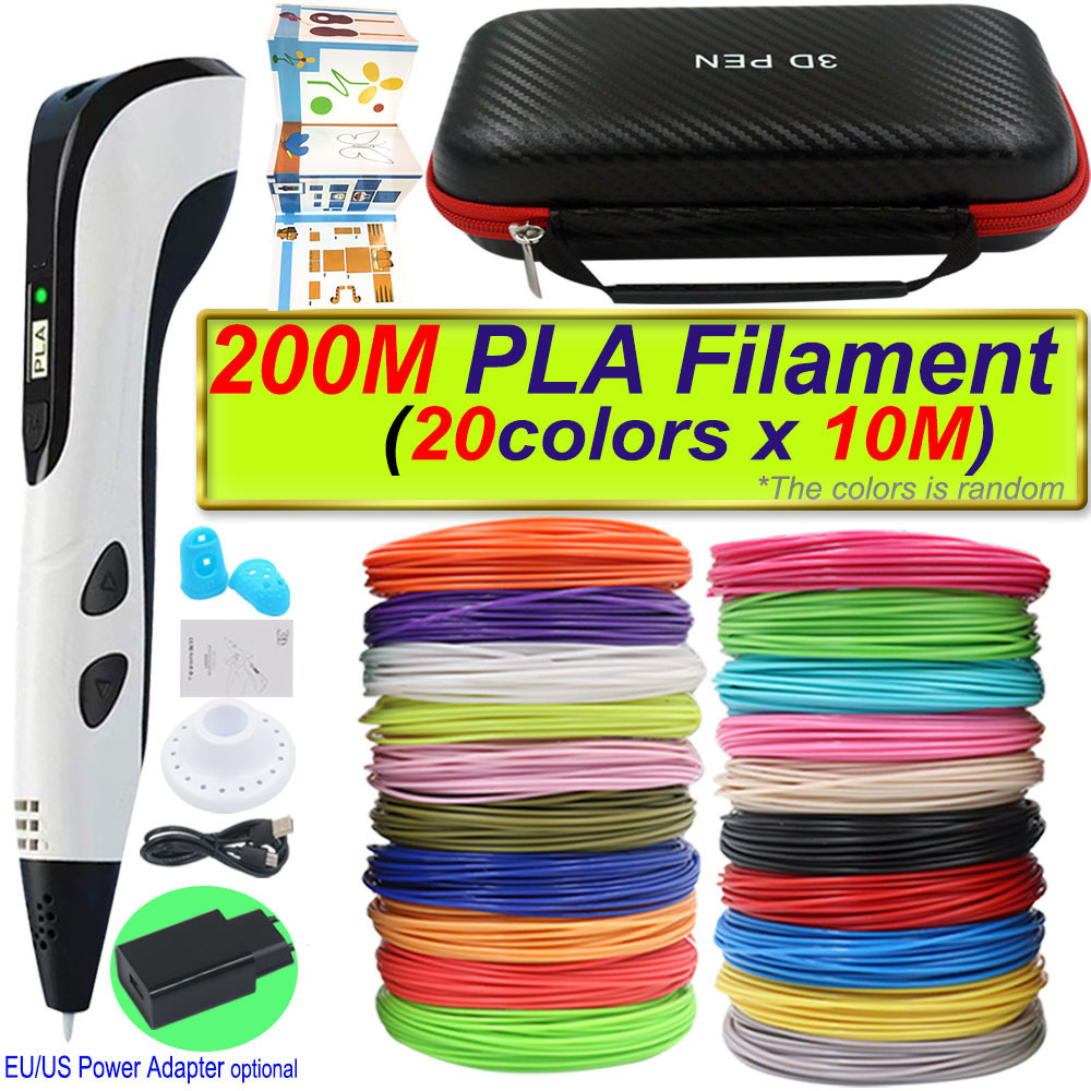 

Kids 3D Printing Pen With LCD Screen Power Adapter Colorful PLA Filament Storage Box Christmas Birthday Gift for Boys and Girls