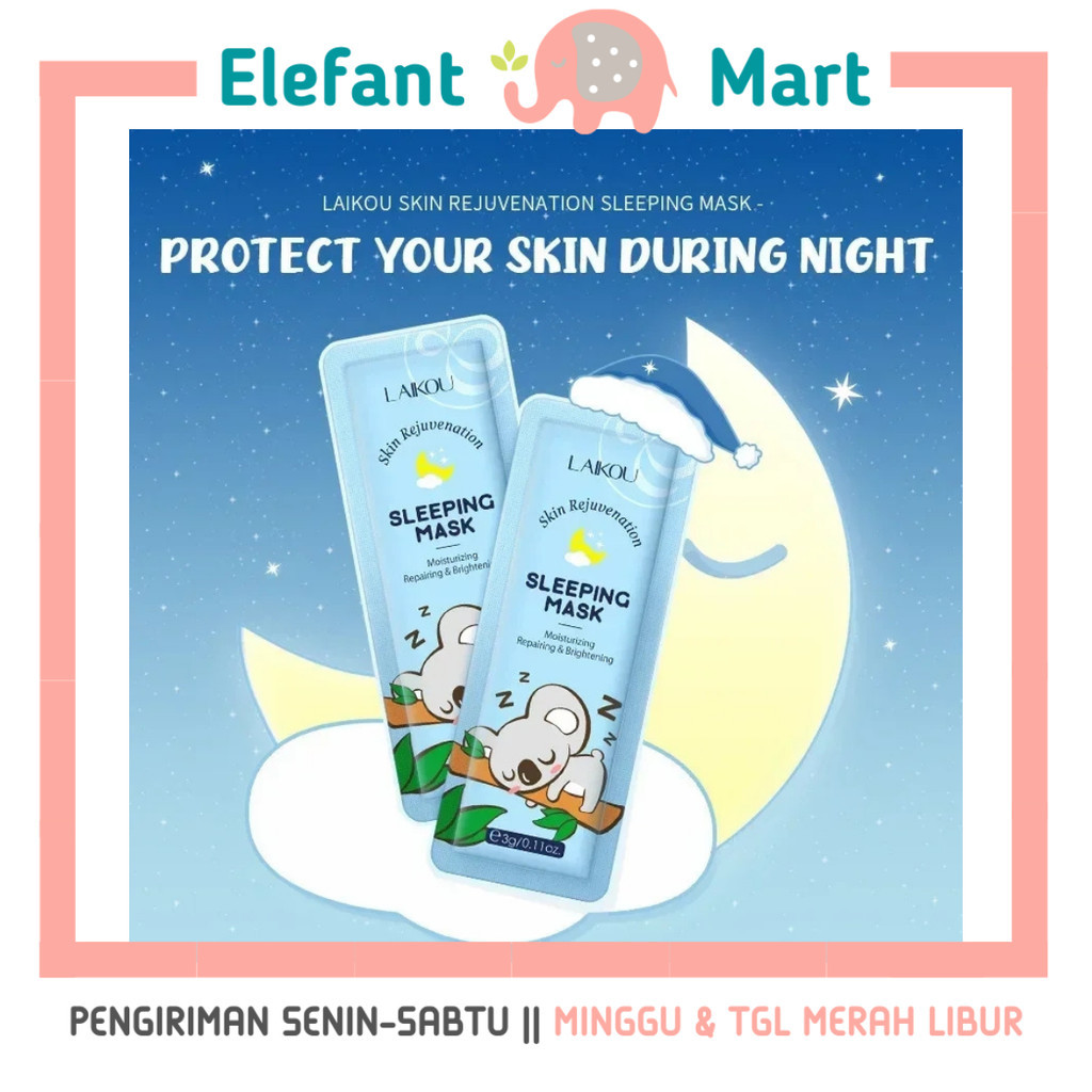 ELEFANT LAIKOU Rejuvenating Koala Sleeping Mask Krim Malam Anti Aging Brightening Anti Penuaan
