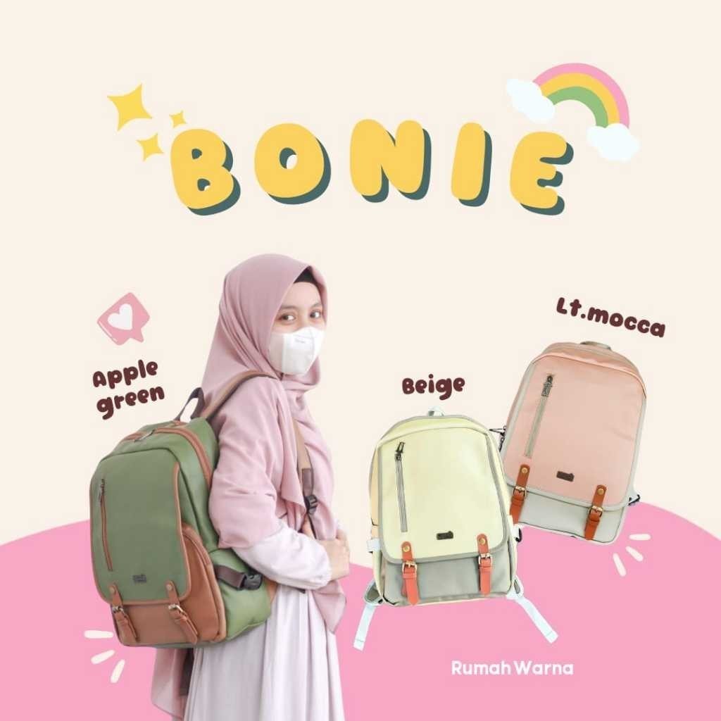 RUMAH WARNA Tas Ransel Wanita Tas Sekolah Wanita Tas Kerja Wanita Tas Kuliah Wanita Bonie Bahan Kuat