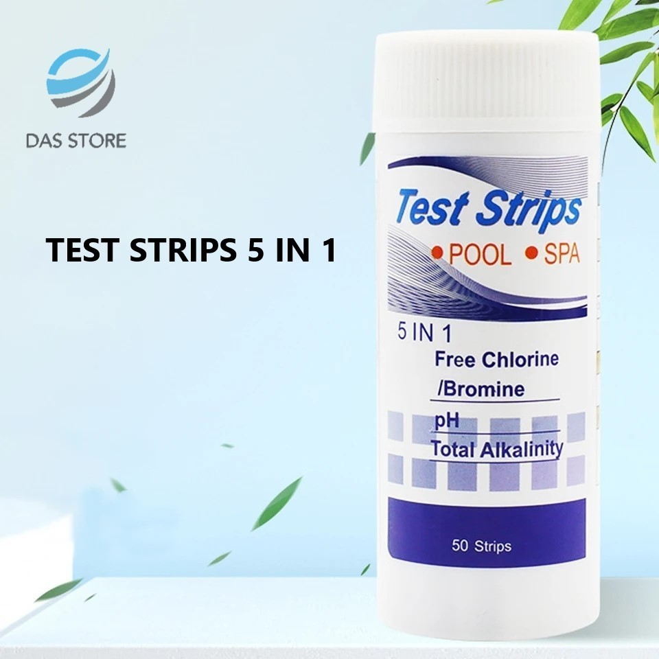 Test Strips 5 in 1 Total Hardness Total Chlorine Free Chlorine Bromine Total Alkalinity PH Tester
