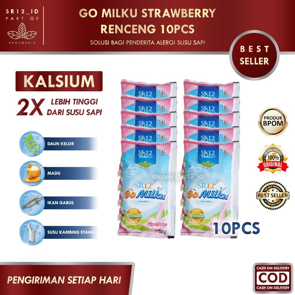 

GO MILKU STRAWBERRY RENCENG 10PCS SR12 / GOMILKU SR12 / SUSU KAMBING ETAWA SR12