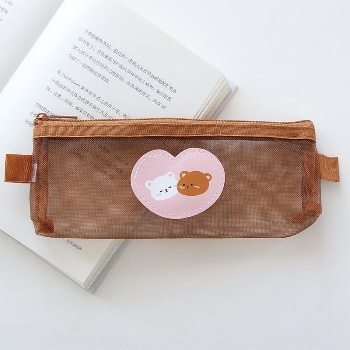 

TERLARIS! Kotak Pensil Bear Tempat Pensil Box Storage Pouch Cute Korean Style - LOVE BEAR SMALL