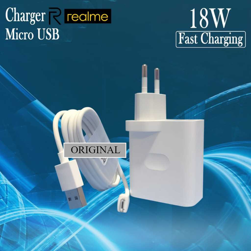 Charger Casan Realme C11 C12 C15 C20 C21 C21Y C25Y C30 C31 C33 Original 18W Fast Charging Micro Usb