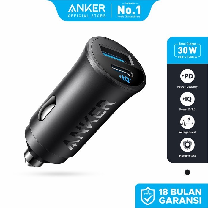Anker Car Charger, 30W 2-Port Type-C Adapter PIQ 3.0