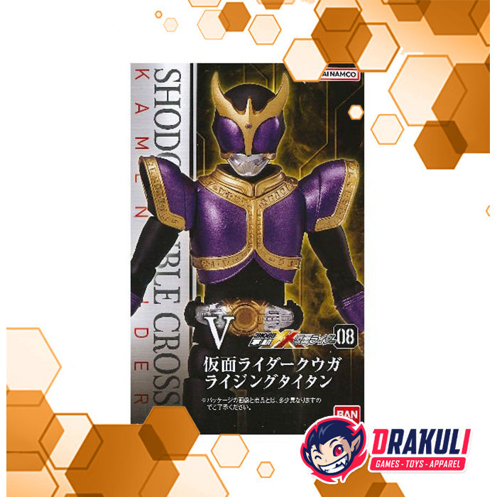 Drakuli Hobbies Toys BANDAI Shodo XX Double Cross Kamen Rider 08 - Kuuga Rising Titan Form