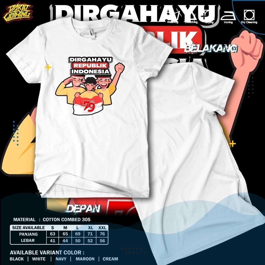 Toko Kaos -  Kaos  Dirgahayu Republik Indonesia 79  Semi Katun