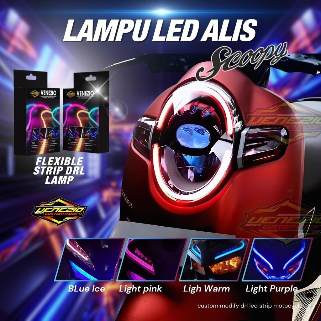 LAMPU ALIS DRL SCOOPY BONUS LED DEVIL EYES LAMPU SENJA VARIASI LAMPU DEPAN SCOOPY LAMPU LED SCOOPY 2