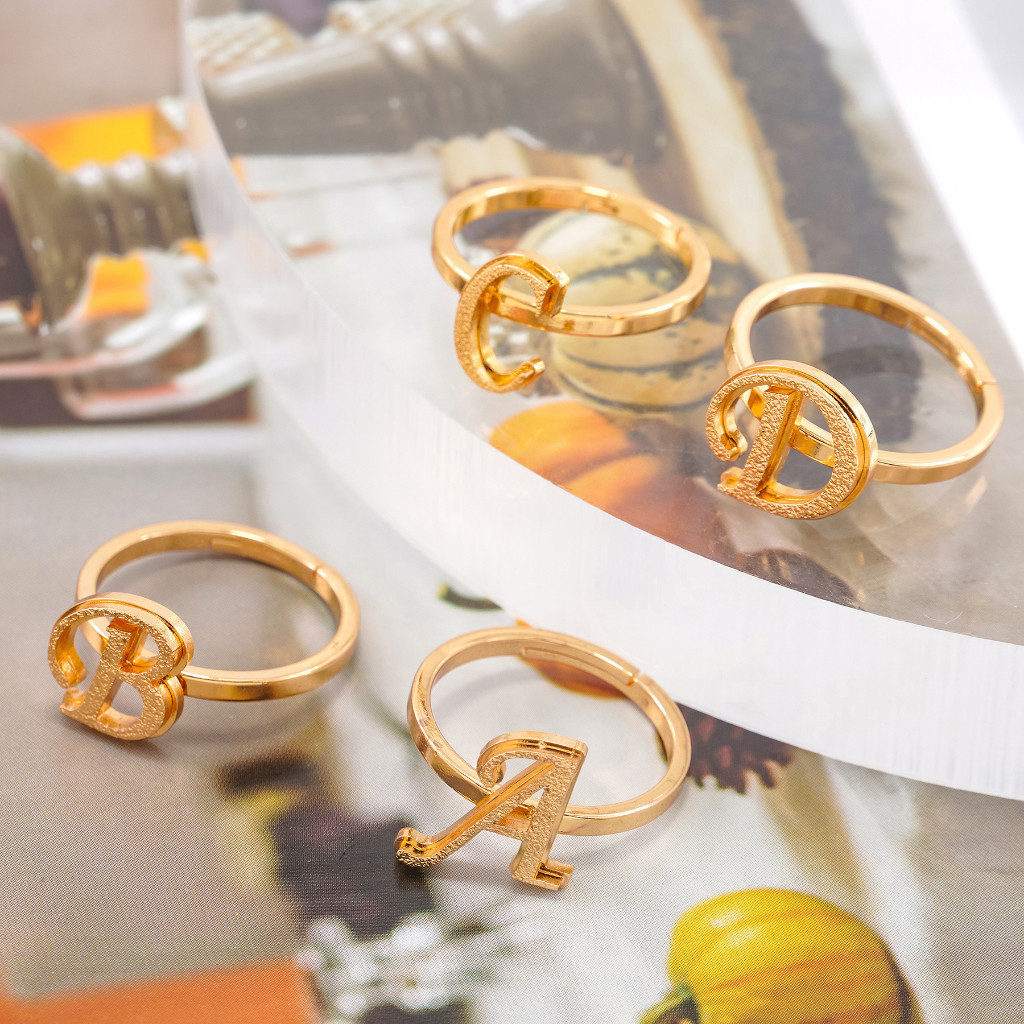 ACEH.UNO 131208 CINCIN PREMIUM GOLD Cincin Stainless Wanita Emas Muda Anti Karat Asli Silver Emas Co