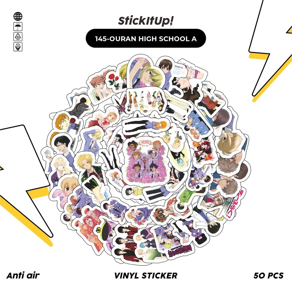 

COD✨ 50 Pcs Stiker Pack Motif Anime Ouran High School Host Club Lucu Aesthetic Vynil Waterproof untuk Freebies Sticker Buku Journal Casing HP Laptop