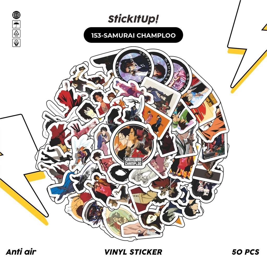 

COD✨ 50 Pcs Stiker Pack Motif Anime Samurai Champloo Lucu Aesthetic Vynil Waterproof untuk Freebies Sticker Buku Journal Casing HP Laptop