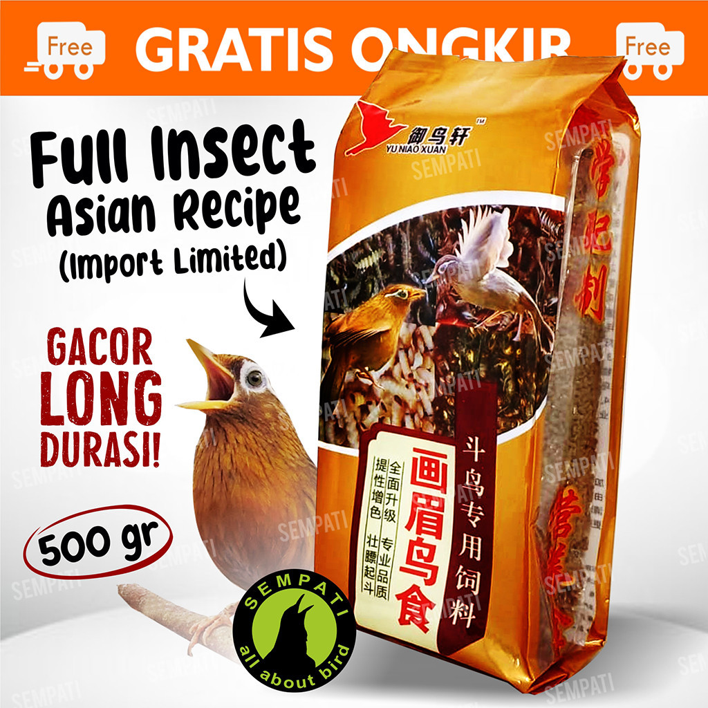 SEMPATI Pakan Burung Murai Hwamei Pur Voer Import Yu Niao Xuan Coklat Makanan Burung Wambi Poksay Ka