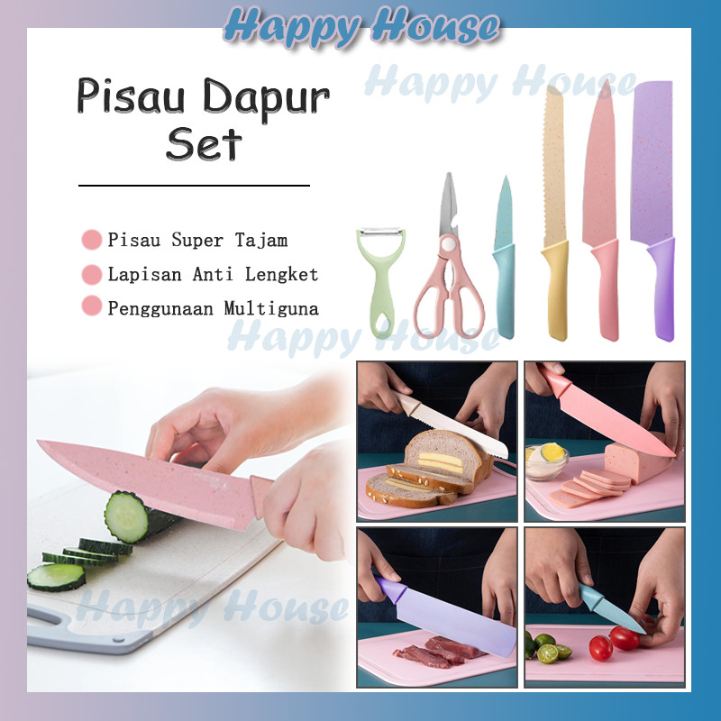 Pisau Jerami Pisau Set 6 IN 1 Pisau Modern Pisau Dapur / Pisau Set Jerami