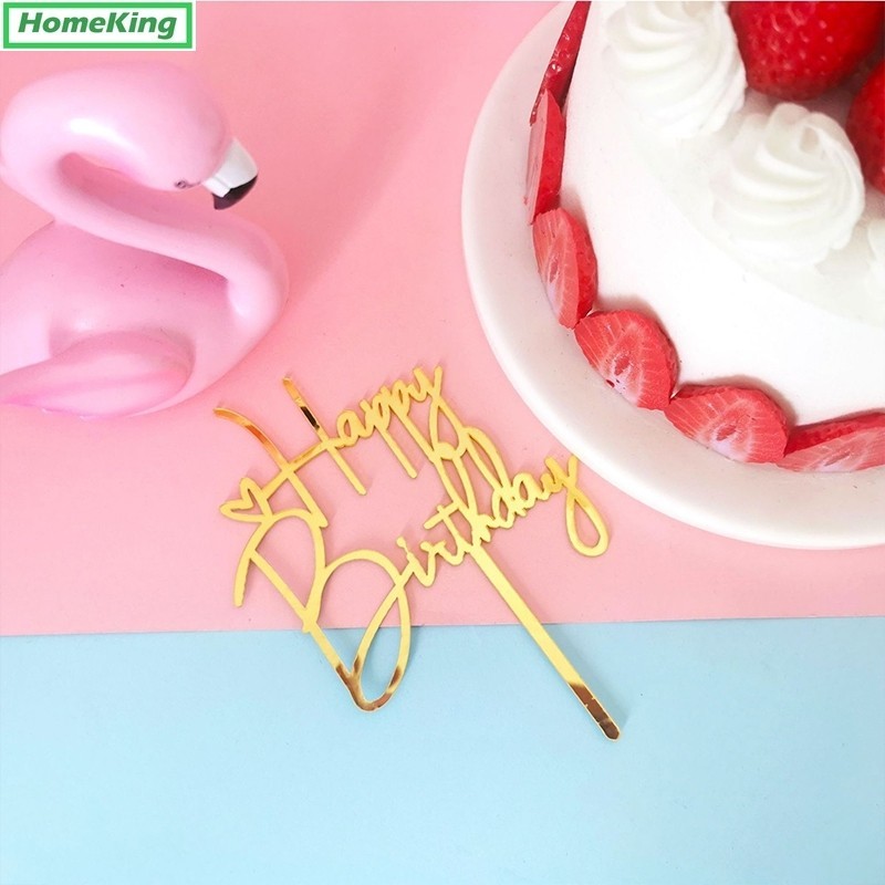 

Sisipan Puncak Kue Ulang Tahun Akrilik/Dekorasi Sisipan Kue Plastik Meriah Huruf Selamat Ulang Tahun