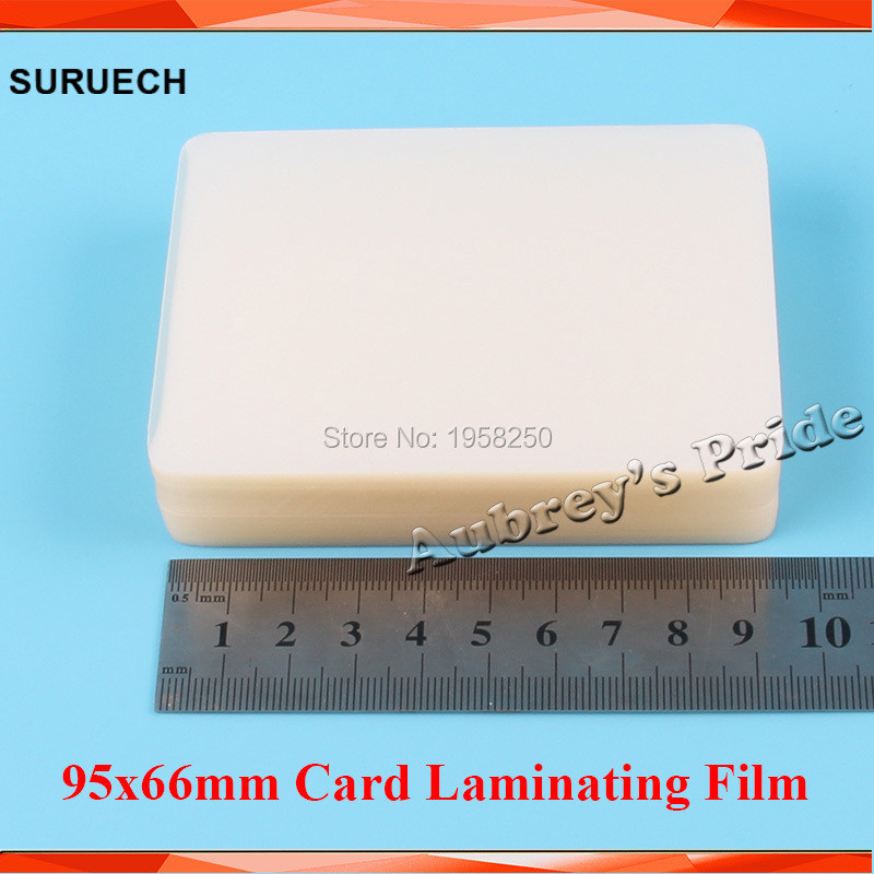 

125mic(5mil) 100Sheets 95x66mm PVC Clear Glossy 2Flap Laminating Pouch Film Name Card Size Protect for Hot Laminator