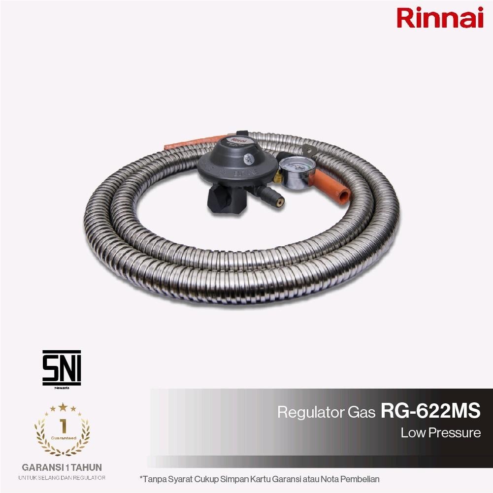 Rinnai RG 622 MS Paket selang gas 1,8M dan Regulator RG622MS Selang gas regulator / Selang regulator