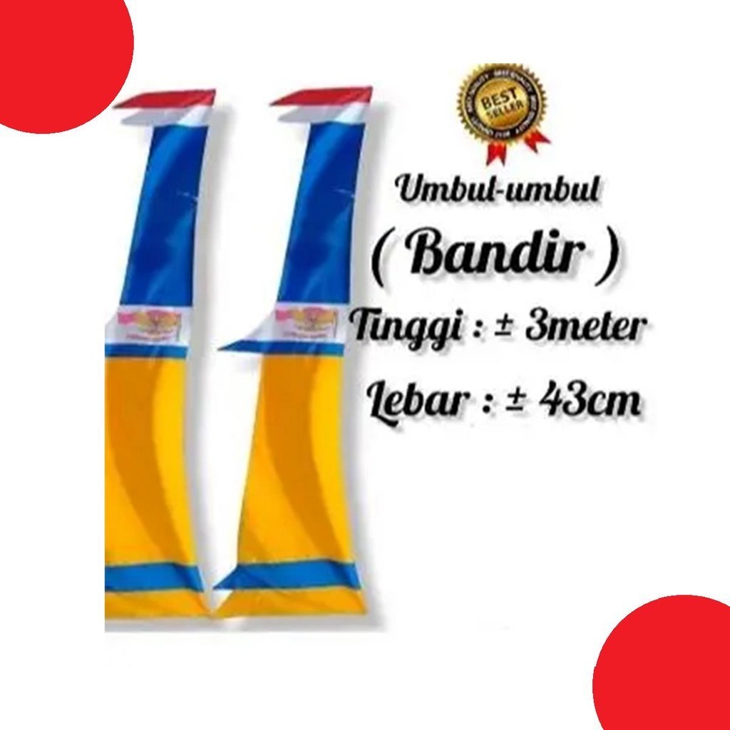 10 Pcs BENDERA UMBUL-UMBUL BANDIR POLOS BIRU
