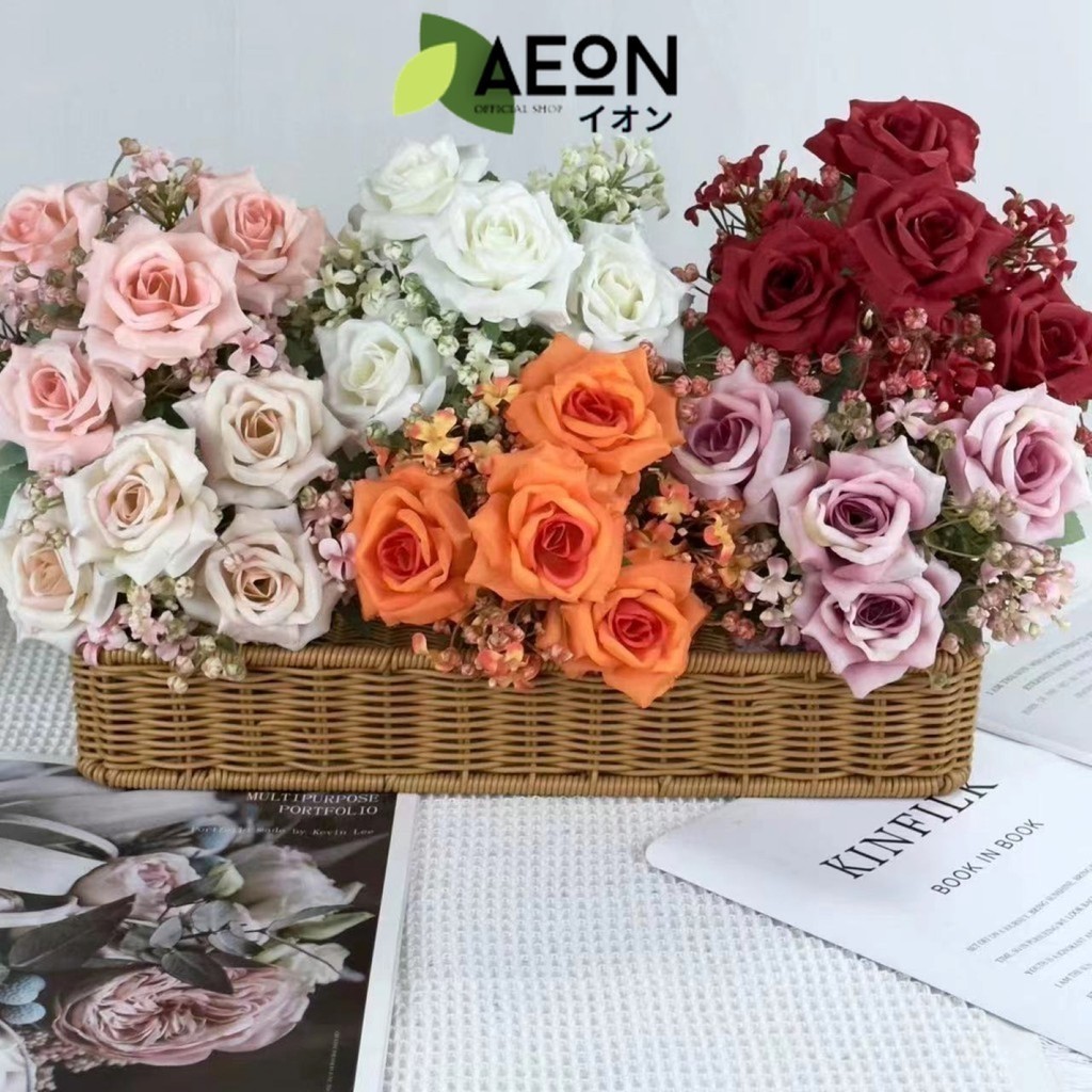 AEON - Bouquet bunga BKT 769 ATHENA Mawar Artifisial Dekorasi Hiasan Seserahan Buket Palsu