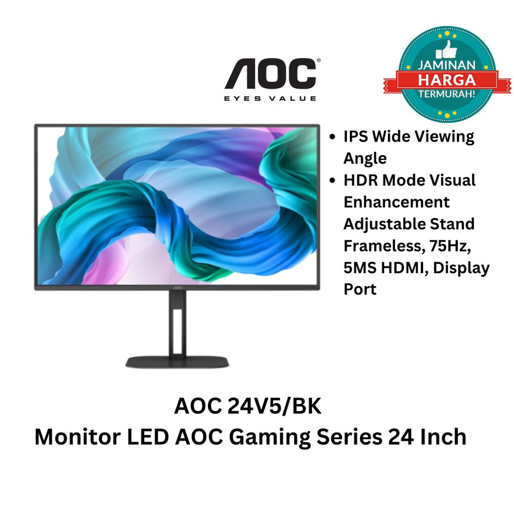Monitor AOC 24 inch | AOC 24V5 24 Inch IPS 4ms FHD Adaptive Sync Monitor | Monitor 24 inch