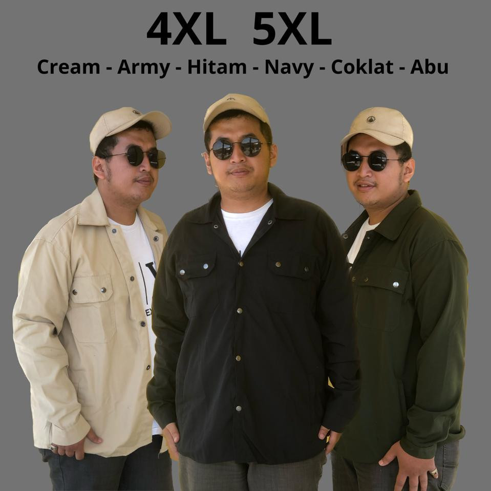 4XL 5XL 125kg Jaket Semi Parka Pria Wanita Baby Canvas TR Jumbo Richie Jeans