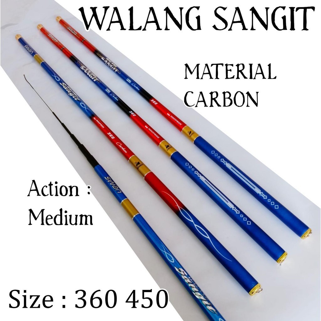 MP Swan Walang Sangit 360 Joran Tegek Ruas Panjang Bahan Carbon Action Medium Tongkat Pancing Tegeg 