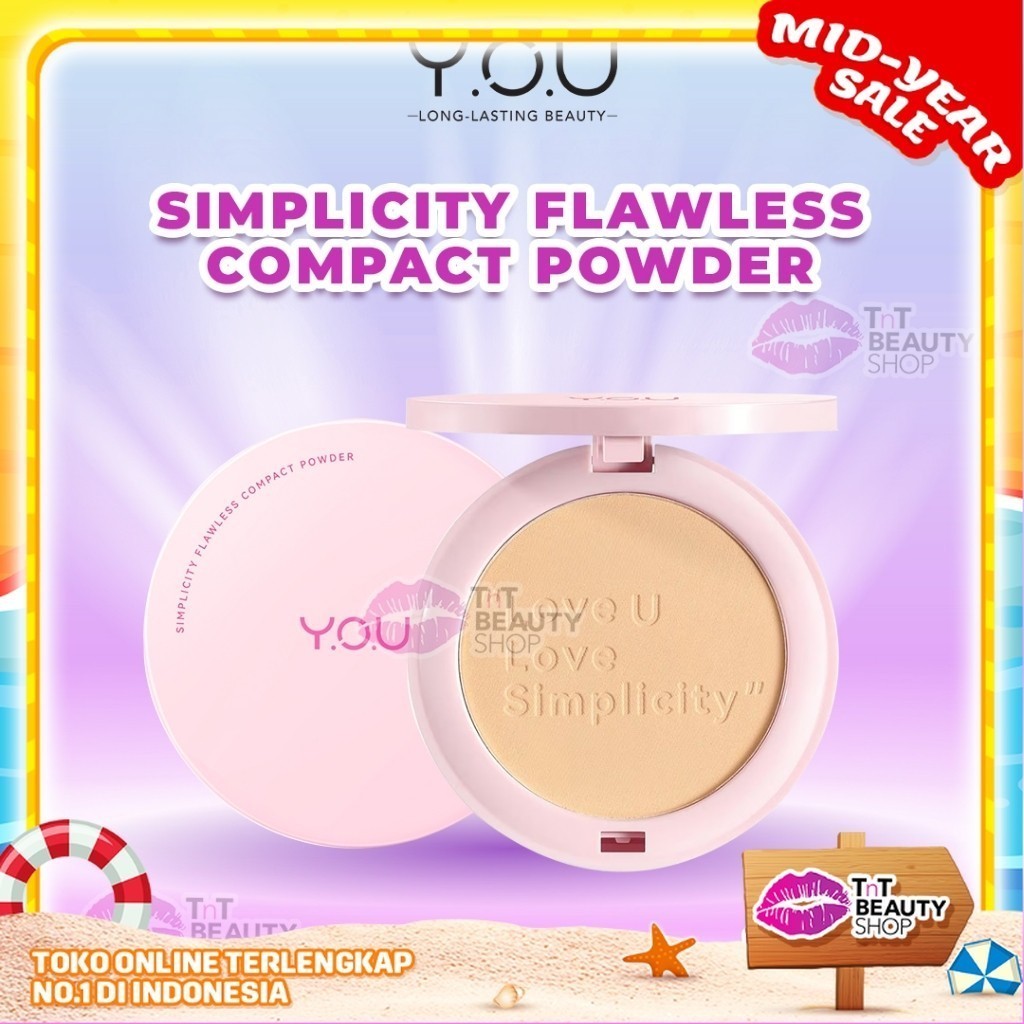 Y.O.U Simplicity Flawless Compact Powder | Bedak Padat | Natural Makeup Tahan Lama | Sebum Control |