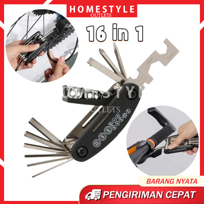 Kunci Shock Lipat Mini Set KunciSepeda Motor Kunci Lipat 16 In 1 Kunci Shock Sepeda Tools Serbaguna