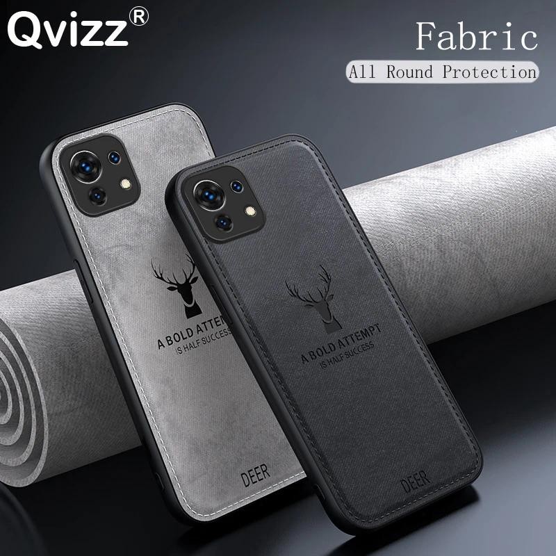 for Xiaomi Mi 11 Lite Mi11Lite Case Fabric Luxury Deer Cloth Soft Edges Hard Cute Cover XiaomiMi11Li