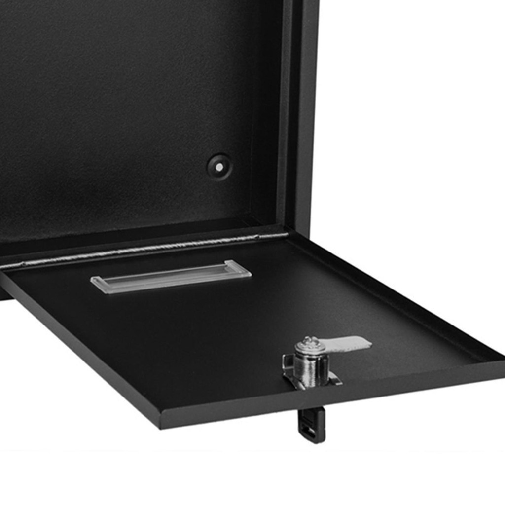 

Locking Mailbox Wall Mount Anti-rust Mail Mail Box Suggestion Box Black 1