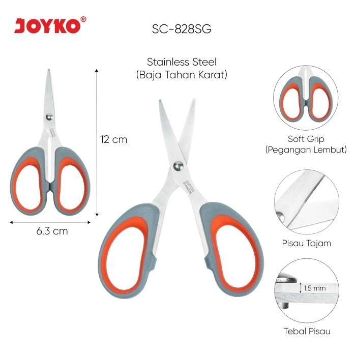 

Gunting Scissors Soft Grip Joyko SC-828SG~848SG - SC-828SG