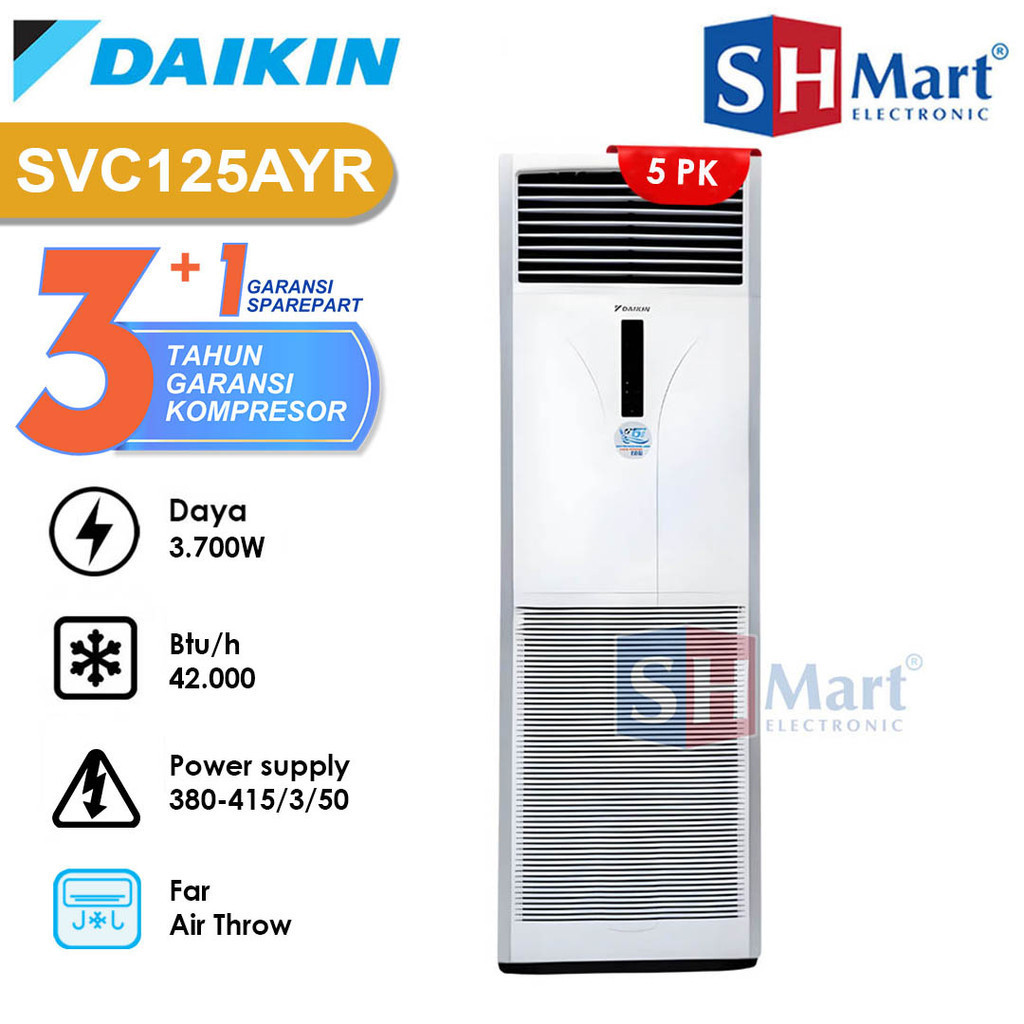 AC FLOOR STANDING DAIKIN 5 PK SVC125AY 3 PHASE MALAYSIA NON INVERTER GARANSI RESMI