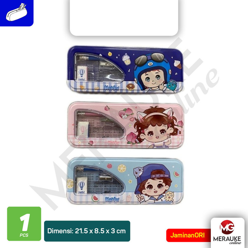 

Pencil Case Kaleng Karakter + Set Alat Tulis XLJ B-560 / Tempat Pensil