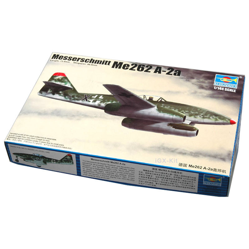 Trumpeter 01318 1/144 Scale German Me262 Me262A-2a Bomber Handcraft Aircraft Plane Gift Toy Plastic 