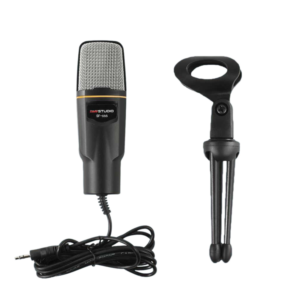 Mic Condenser With Mini Tripod Microphone Condensor SF 666