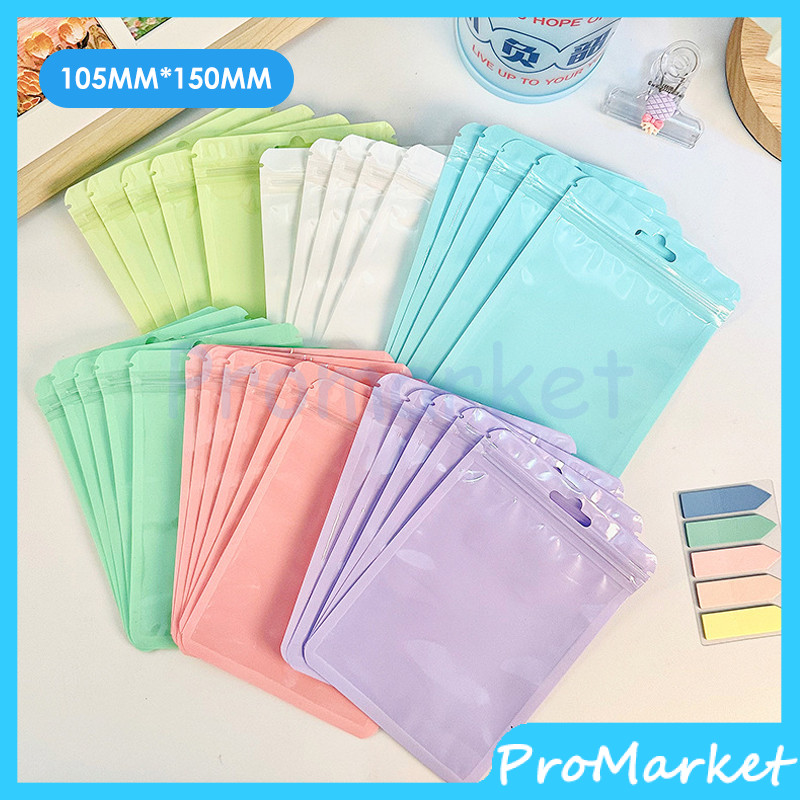 

Tas Penyegel Diri Warna Macaron Tas Penyimpanan Perhiasan Tas Penyegel Plastik Transparan Tebal