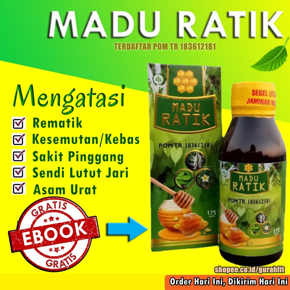 Madu Ratik Herbal Original untuk Nyeri Tumit Sakit Pinggang Jari Rematik Asam Urat Kolesterol Ampuh 