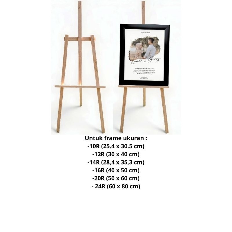 

PROMO Stand Frame - Stand Foto Pernikahan atau Stand Lukis Wooden Easel T130cm x L50cm Dekorasi Pernikahan / Stand Bingkai / Stand Kanvas / Foto Prewedding / Stand Akrilik AESTHETIC