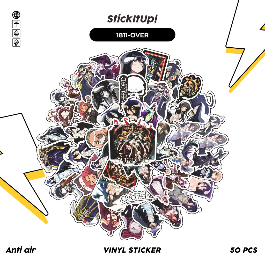 

COD✨ 50 Pcs Stiker Pack OVERLORD MIX Lucu Aesthetic Vynil Waterproof untuk Freebies Sticker Buku Journal Casing HP Laptop