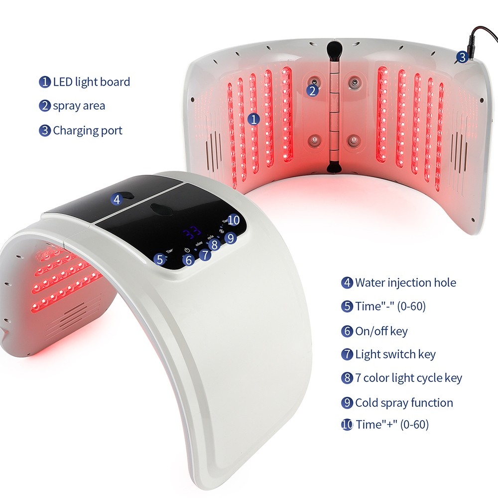 New Foreverlily Upgrada Spray LED Photon Machine 7 Colors PDT LED Face Mask Light Therapy Beauty