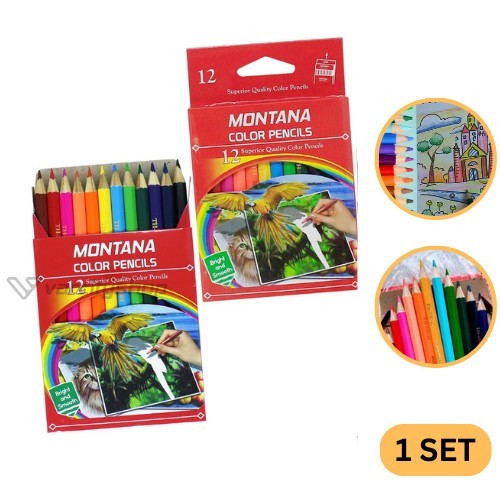 

Pensil 12 Warna Pendek Mini Color Pensil Anak Anak 1set 12pcs