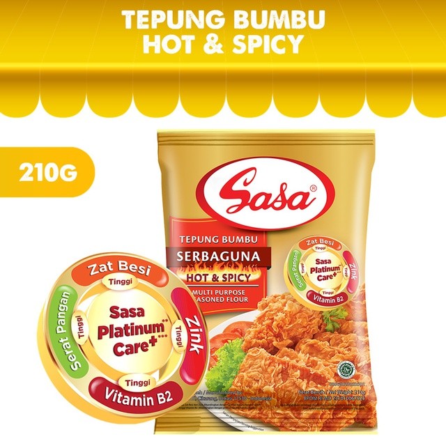 

Sasa Tepung Bumbu Serbaguna Hot & Spicy 210 gr
