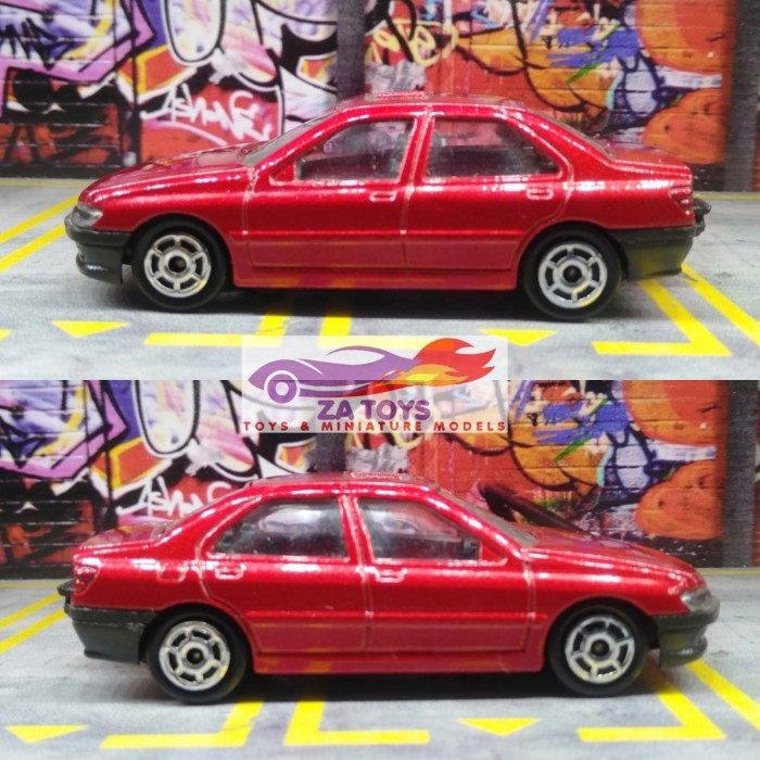 FG99 Diecast Peugeot 406 Sedan Merah Loose by Majorette Skala 1:64