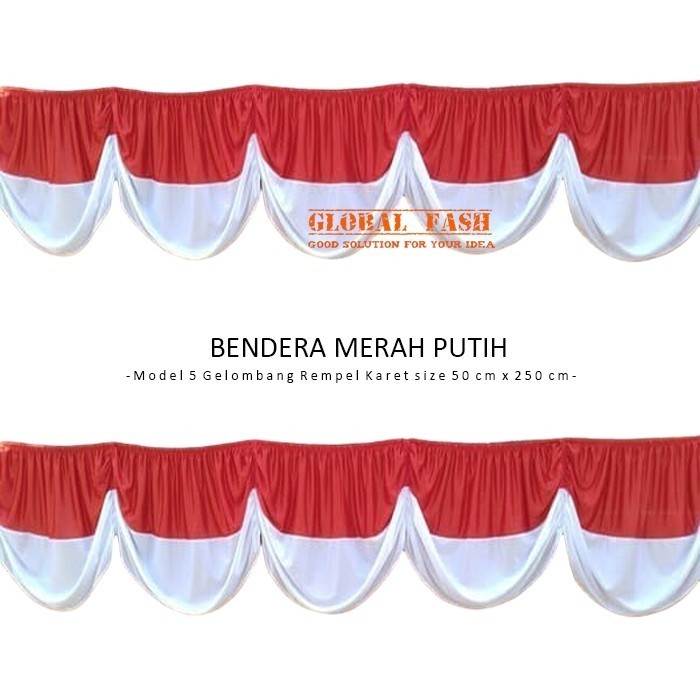 BENDERA GELOMBANG MERAH PUTIH Bendera Merah Putih 5 Gelombang polos / Bendera Kain Indonesia Backgro