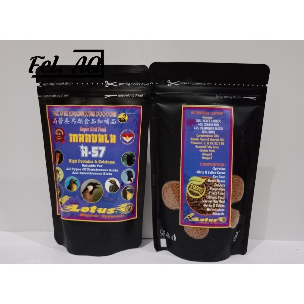 VOER LOTUS MANDALA BLACK LABEL PAKAN MURAI KACER ANIS POKSAI HWAMEI MURAH BERKUALITAS