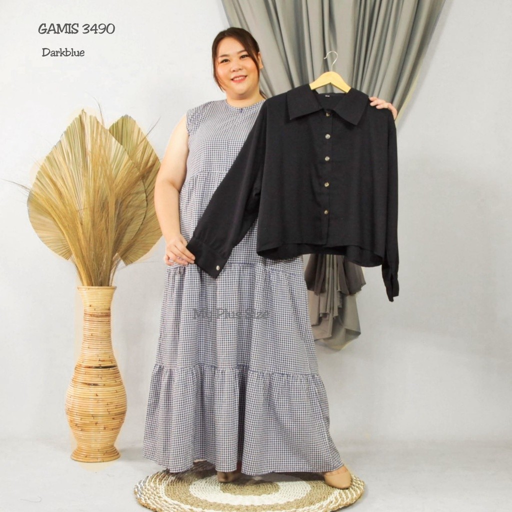 Gamis Kotak Jumbo Wanita 3490, Ld 125, 130 & 140 cm
