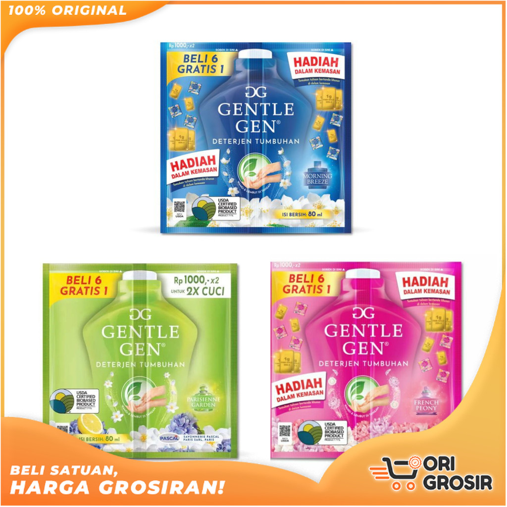 ORI Grosir Gentle Gen Deterjen Cair Konsentrat Sachet 80ml